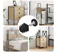 vidaXL Niveladores para Muebles Ajustable 12 uds. Negro M6 PP