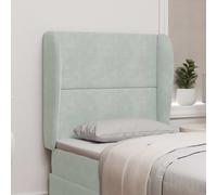vidaXL Oreja de cabecero Gris Claro 80 x 23 x 6 cm Terciopelo, Cabecera de Terciopelo Moderna, Elegante Dormitorio, Camas con Estilo, Elementos Decorativos para un Interior Lujoso