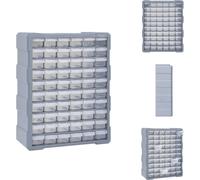 vidaXL Organizador con múltiples cajones, 60 cajones, 38x16x47,5 cm - Cajas de herramientas