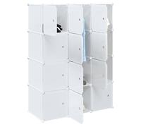 vidaXL Organizador de cubos almacenamiento 12 cubos varillas colgar PP