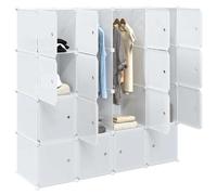 vidaXL Organizador de cubos almacenamiento 16 cubos varillas colgar PP