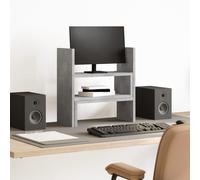 vidaXL Organizador de escritorio ajustable gris hormigón 40x17x41 cm