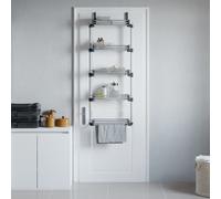 vidaXL Organizador de puerta con 5 estantes aluminio 52x20x135 cm