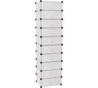 vidaXL Organizador de zapatos plegable con 10 compartimentos, color blanco