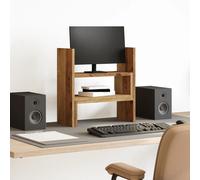 vidaXL Organizador escritorio ajustable madera envejecida 40x17x41 cm