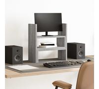 vidaXL Organizador escritorio ajustable madera gris Sonoma 40x17x41 cm