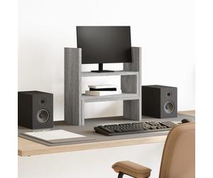 vidaXL Organizador escritorio ajustable madera gris Sonoma 40x17x41 cm