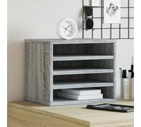 vidaXL Organizador escritorio madera ingeniería gris 36x26x29,5 cm