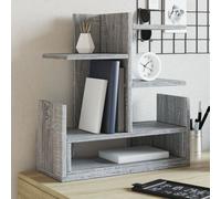 vidaXL Organizador escritorio madera ingeniería gris 49x20x52,5 cm