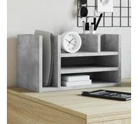 vidaXL Organizador escritorio madera ingeniería hormigón 44,5x24x25 cm