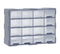 vidaXL Organizador multicajones con 16 cajones medianos 52x16x37 cm