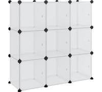vidaXL Organizador tipo cubo con 9 compartimentos y puertas, de plástico transparente (PP)