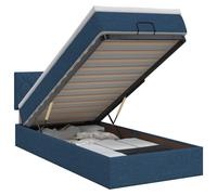 vidaXL: Otomana con estructura de cama, colchón y cabecero, color azul, 90 x 190 cm, tapizada en tela