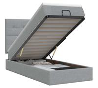 vidaXL: Otomana con estructura de cama y colchón, color gris claro, 90 x 190 cm, tapizada en tela