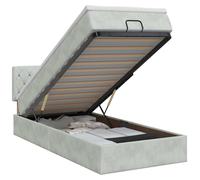 vidaXL: Otomana con estructura de cama y colchón, color gris claro, 90 x 190 cm, tapizada en terciopelo
