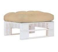 vidaXL Otomana de jardín de palets madera de pino impregnada blanca