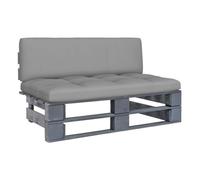 Vidaxl otomana de jardín de palets madera de pino impregnada gris