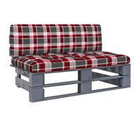 vidaXL Otomana de jardín de palets madera de pino impregnada gris en color Estampado de hojas/Verde/Azul real y más | acolchados duraderos para sofás de jardín terraza exterior
