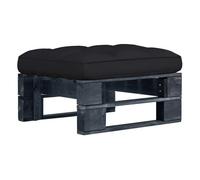 Vidaxl otomana de jardín de palets madera de pino impregnada negro