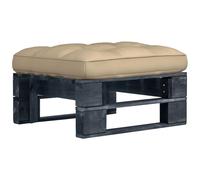 vidaXL Otomana de jardín de palets madera de pino impregnada negro