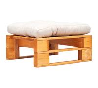 vidaXL Otomana de palets de jardín con cojín arena madera marrón miel