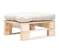 vidaXL Otomana de palets de jardín con cojín arena madera natural