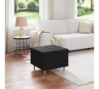 vidaXL Otomano de almacenamiento con cojín Negro 60 x 60 x 45 cm tela