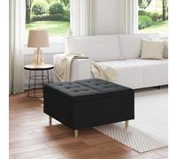 vidaXL Otomano de almacenamiento con cojín Negro 80 x 80 x 45 cm tela