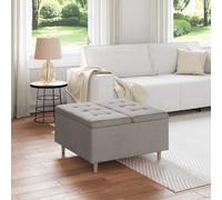 vidaXL Otomano de almacenamiento con cojín Taupé 80 x 80 x 45 cm tela