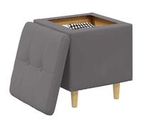 vidaXL Otomano de Almacenamiento Gris 40 x 40 x 45 cm Cuero sintético, Ottoman Moderno, Duradero y Acolchado, Asiento Multifuncional, Almacenamiento en casa, Decor Minimalista, Vida organizada