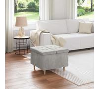 vidaXL Otomano de almacenamiento Gris Claro 60 x 60 x 45 cm Terciopelo