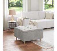 vidaXL Otomano de almacenamiento Gris Claro 80 x 80 x 45 cm Terciopelo