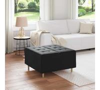vidaXL Otomano de almacenamiento Negro 80 x 80 x 45 cm Terciopelo
