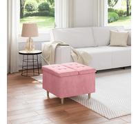 vidaXL Otomano de almacenamiento Rosa 60 x 60 x 45 cm Terciopelo