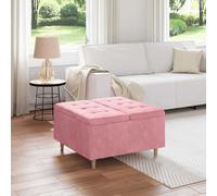 vidaXL Otomano de almacenamiento Rosa 80 x 80 x 45 cm Terciopelo
