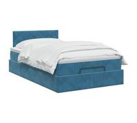 vidaXL Ottomaanse Bed met LED Matras Donkerblauw 120 x 190 cm