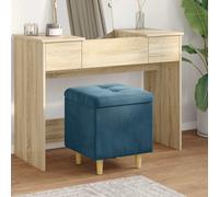 vidaXL Ottoman con Almacenamiento Azul 40 x 40 x 45 cm Terciopelo