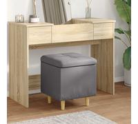 vidaXL Otomano de almacenamiento 40x40x45 cm Gris - Cuero sintético, Asiento multifuncional