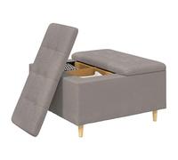 vidaXL Ottoman con Almacenamiento Taupé 80 x 80 x 45 cm Tela