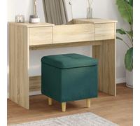 vidaXL Ottoman con Almacenamiento Verde oscuro 40 x 40 x 45 cm tela