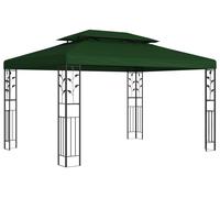 vidaXL Pabellón, 3,97 x 2,96 x 2,68 m, color verde, fabricado en poliéster y acero