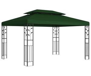 vidaXL Pabellón, 3,97 x 2,96 x 2,68 m, color verde, fabricado en poliéster y acero