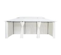 vidaXL Pabellón con cortinas, 600x298x270 cm, blanco, 180 g/m²