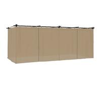 vidaXL Pabellón con cortinas, color taupe, 6x3 metros, estructura de acero