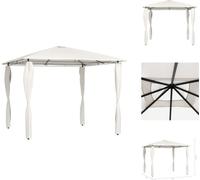 vidaXL Pabellón con cubiertas para los postes, 3x3x2,6 m, color crema, 160 g/m² - Pabellones y carpas para fiestas