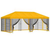 vidaXL Pabellón con paredes laterales, 6 x 3 metros, color amarillo, fabricado en poliéster y acero