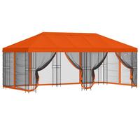 vidaXL Pabellón con paredes laterales, 6 x 3 metros, color naranja, fabricado en poliéster y acero
