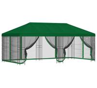 vidaXL Pabellón con paredes laterales, 6 x 3 metros, color verde, fabricado en poliéster y acero