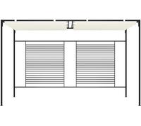 vidaXL Pabellón con techo retráctil, 3x4x2,3 m, color crema, 180 g/m²