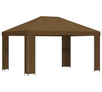 vidaXL Pabellón de 4 x 3 metros, color beige, fabricado en poliéster y acero, con una densidad de 190 g/m²